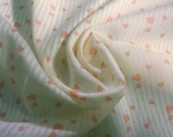 Vintage Tiny Shadow Stripe Cotton Voile~Pink on White~12"x44"~Semi Sheer~Only Listing!
