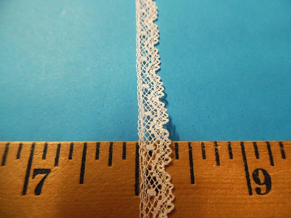 French Val Lace~White~Cotton~5/16" wide~Capital Imports~BY THE YARD~Lace R~Doll lace~Heirloom Sewing