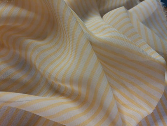 BASEMENT BARGAIN! 100% Nylon Chiffon~Peach/White Tiny Stripe~18"x59"~Semi Sheer