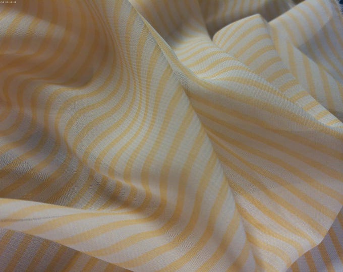 BASEMENT BARGAIN! 100% Nylon Chiffon~Peach/White Tiny Stripe~18"x59"~Semi Sheer
