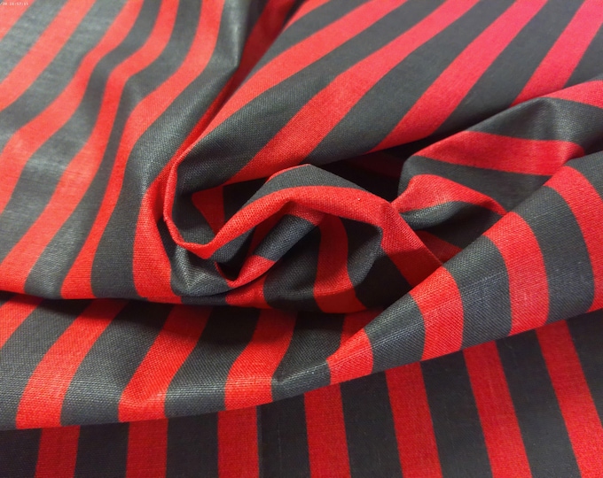 NEW! Light Weight Polished Cotton~Red/Black Stripes~20"x30"