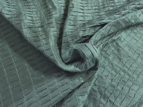 Small Grid Silk Dupioni~Seafoam Green~18"x27"