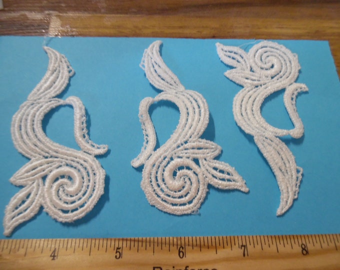 Vintage Cotton Appliques~Set of Six~White