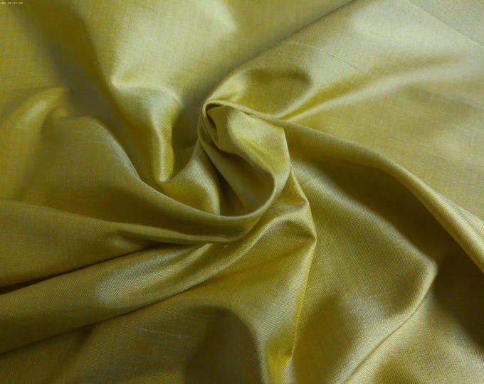 Silk Dupioni Taffeta~Pistachio Gold~9"x27"~Doll Fabric~Very Light Weight