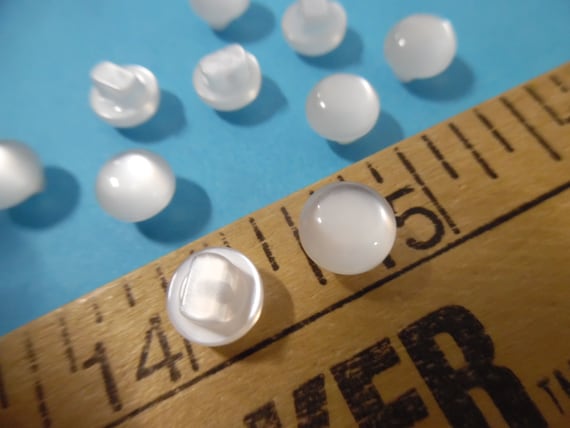 Pearl White Mushroom Buttons~8MM~Set of Ten~Doll Buttons
