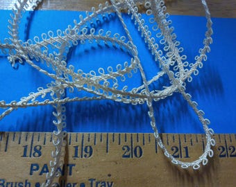 Vintage Double Edge Picot Braid~Ivory~Rayon~3/8"x3Yards