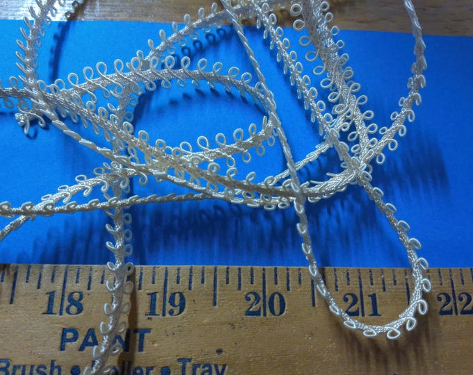 Vintage Double Edge Picot Braid~Ivory~Rayon~3/8"x3Yards
