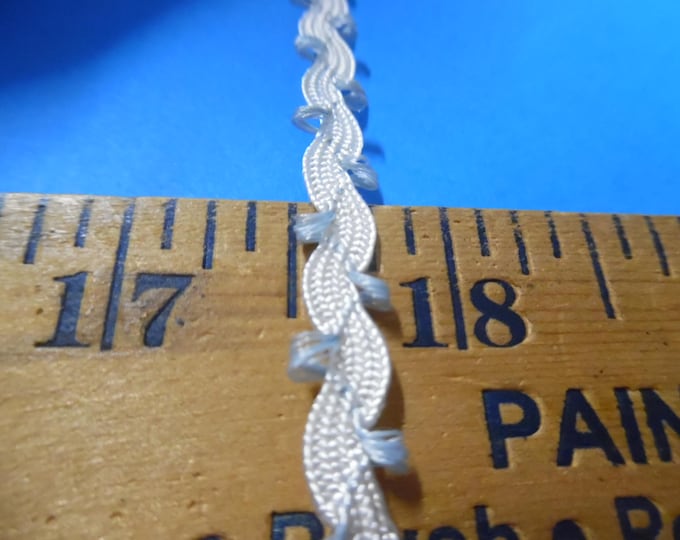 Vintage Passementerie Braid~White with Blue~1/4"Wide~By The Yard~100% Rayon~Flapper