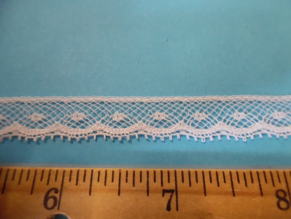French Val Dotted Lace~White~Cotton~3/8"~Capital Imports~BTY~Doll lace~Heirloom Sewing