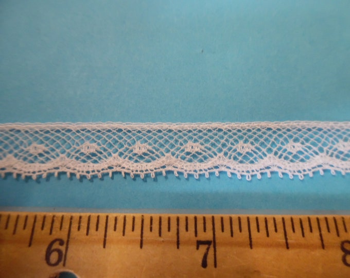 NEW! French Val Dotted Lace~White~Cotton~3/8"~Capital Imports~BTY~Doll lace~Heirloom Sewing