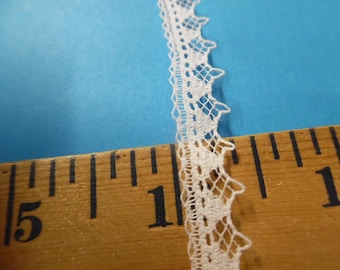 LIMITED! Vintage OOP English Cotton Lace~White~3/8"~BTY