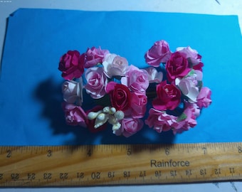 New Combo! Mulberry Paper Roses and Stamen Assortment~Shades of Pink~26 Pieces~Great For Doll Hats!