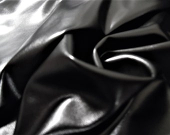 Faux Leather (Pleather)~Jet Black~13"x18"~Thin/Soft/Stretchy~Doll Purses, Belts, and Shoes