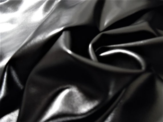 Faux Leather (Pleather)~Jet Black~13"x18"~Thin/Soft/Stretchy~Doll Purses, Belts, and Shoes
