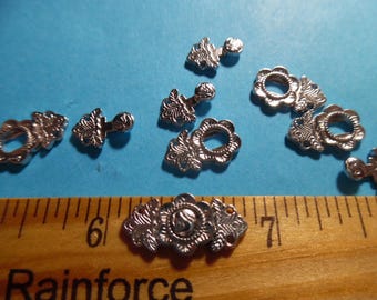 Novelty Two Piece Metal Toggle Buckles~3/4" (18MM)~5 Sets~Style B~Bright Silver~Great for Coats/Purses/Belts/Capes