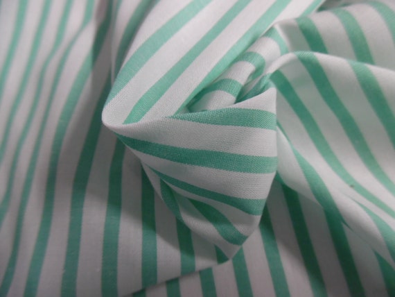 LAST PC! Italian Cotton Lawn~Small Stripe~Green/White~18"x28"~Doll Fabric