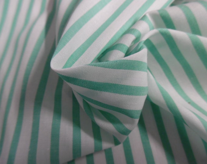 Italian Cotton Lawn~Small Stripe~Green/White~12"x28"~Doll Fabric