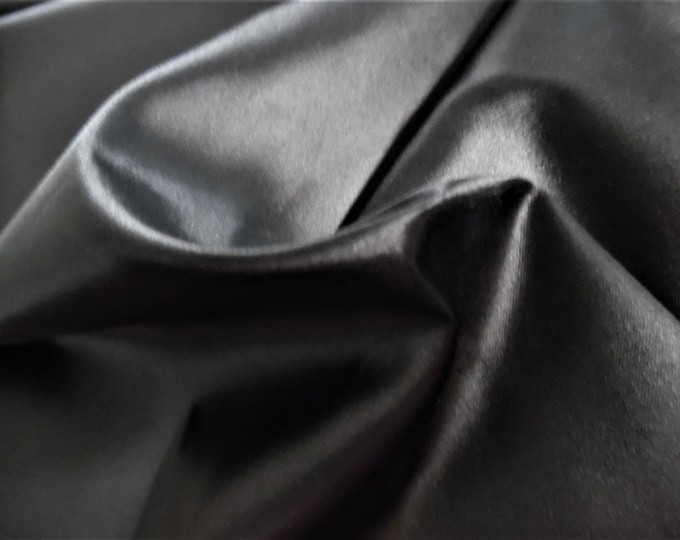 100% Silk Organza~Satin Faced~Opaque~Jet Black~12"x52"~Doll Fabric~Flapper