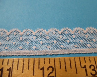 French Val Scalloped Dotted Net Lace~White~Cotton~3/4"~Capital Imports~BY THE YARD~Dolls~Heirloom Sewing