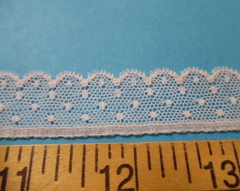 French Val Scalloped Dotted Net Lace~White~Cotton~3/4"~Capital Imports~TWO YARDS~Dolls~Heirloom Sewing