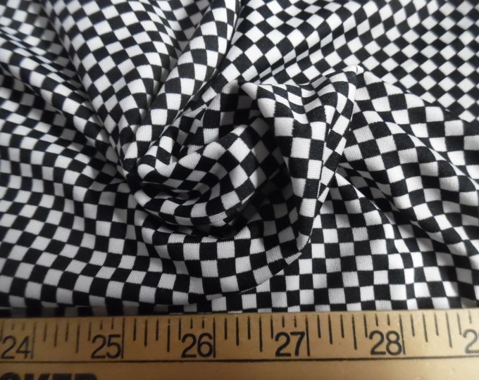 4 Way Stretch Jersey~Tiny Checks~Black & White~12"x30"~Doll Tops, Leotards, Leggings, ect!