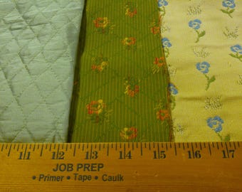 BASEMENT BARGAIN! Brocade Remnants~Three Pieces~Doll Fabric