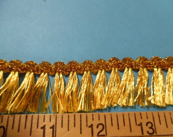 Metallic Gold Fringe~1.25" ~BY THE YARD~Doll Trim~Displays~Bases~Trunks