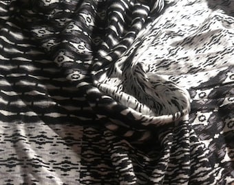 Rayon Tissue Jersey~Cutter Design~Black/Gray/White~37"x28"