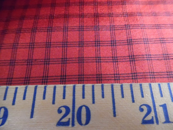 Silk Tissue Taffeta~Black/Red Mini Plaid~9"x22"~Great 4 Miniatures~Small dolls~All dolls!