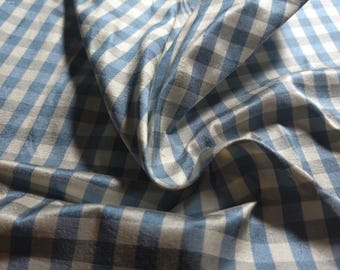 Silk Checks~Shades of Blue/White~18"x27"