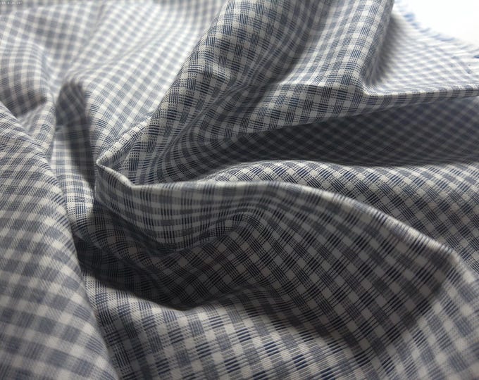 Micro Plaid Pima Cotton Lawn~Navy/White~12"x32"~Only Listing!