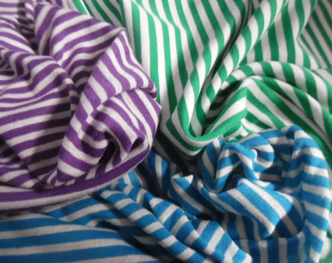 STASH BUILDER!  Tiny Stripe Jersey Assortment B~3 Pieces~Great 4 Sweaters, Hats, Buntings, Leggings, Ect!