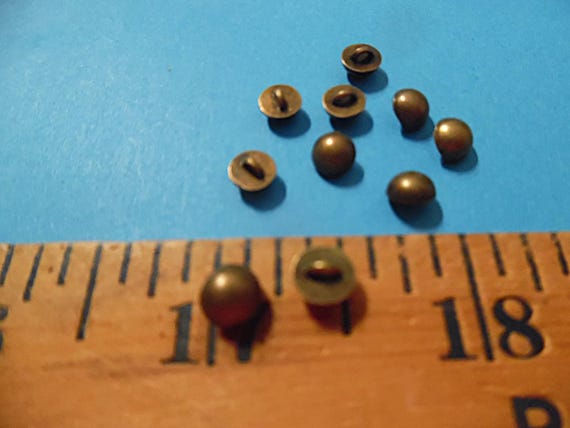 Metal shank doll buttons~Smooth Dome~6MM~Antique Bronze~Set of Ten~Modern, Antique & Vintage Dolls