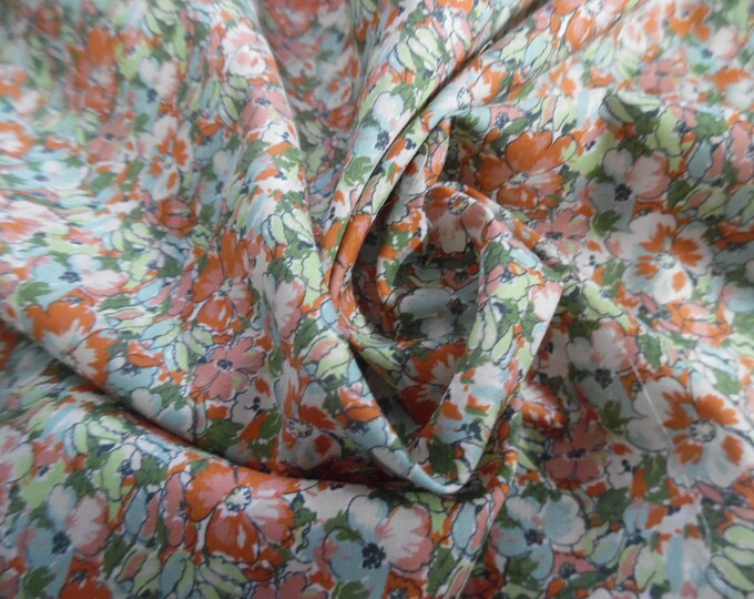 Liberty of London Tana Lawn~COLOR FIELDS~Persimmon/Blue/Green~12"x27"~Doll Fabric