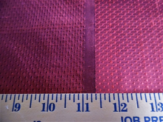 Silk Jacquard~Micro Diamond Design~Dark Red~Reversible~9"x27"~Doll Fabric~Miniatures