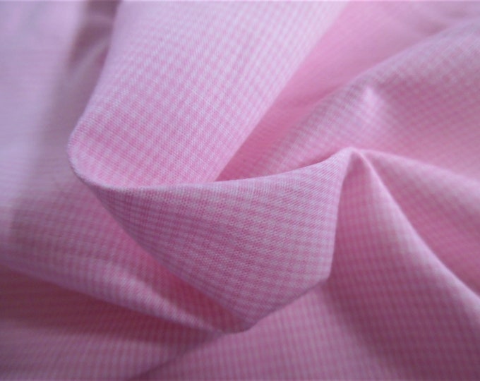 Micro Check Gingham~Baby Pink & White~12"x28"~Great Doll Fabric