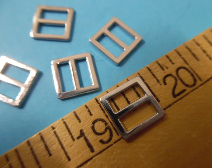 Square Metal Doll Buckles~Silver~1/2"x1/2"(12MM)~Set of 5