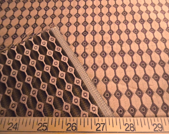 Silk/Cotton Jacquard Brocade Suiting~Shades of Brown/Gold~Reversible~12"x28"~Doll Fabric