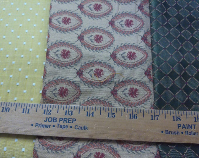 Brocade/Tapestry Lot~Three Pieces~Doll Acc's~Trunk Liner~Doll Furniture Upholstery Fabric