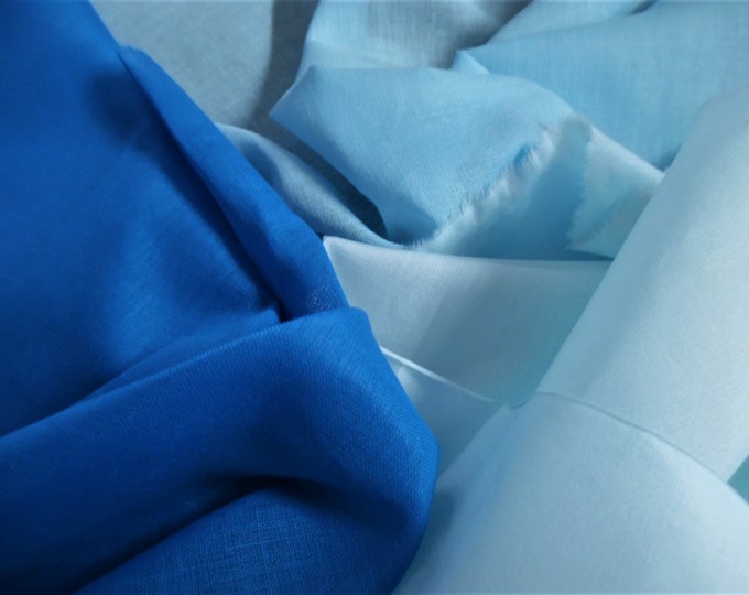 Stash Builder Lot!  100% Cotton Voiles~Shades of Aqua~Three colors~1/2 Yard Total~Great for Doll Clothes