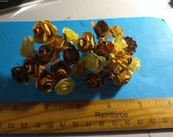 Mulberry Paper Roses and Stamen Assortment~Chocolate Truffles~25 Pieces~Great For Doll Hats!