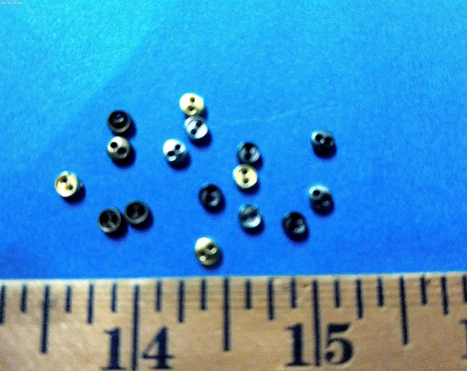 Stash Builder! Miniature Metal Doll Buttons~Sew 2 Holes~4MM~4 Colors~16 Buttons