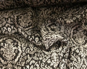 NEW ARRIVAL! Rayon Blend Suiting~Baroque Design~Black & White~12"x30"