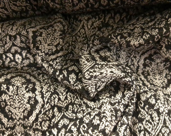 NEW ARRIVAL! Rayon Blend Suiting~Baroque Design~Black & White~12"x30"