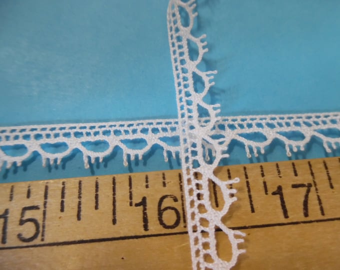 CLEARANCE! Spanish Maline~White~100%Cotton~3/8" wide~Capital Imports~BY the YARD~Doll lace~Heirloom Sewing