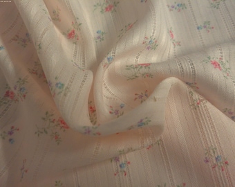 Vintage Cotton Voile~Leno Weave~Tiny Florals on Pink~12"x45"