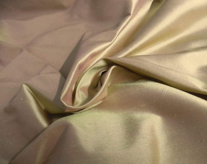 100% Silk Dupioni~Silk Shot~Gold/Pink~9"x27"