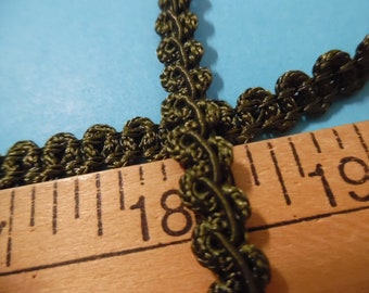 Old Stock Fancy Gimp Braid~Dark Sage~100% Rayon~3/8"~BY THE YARD