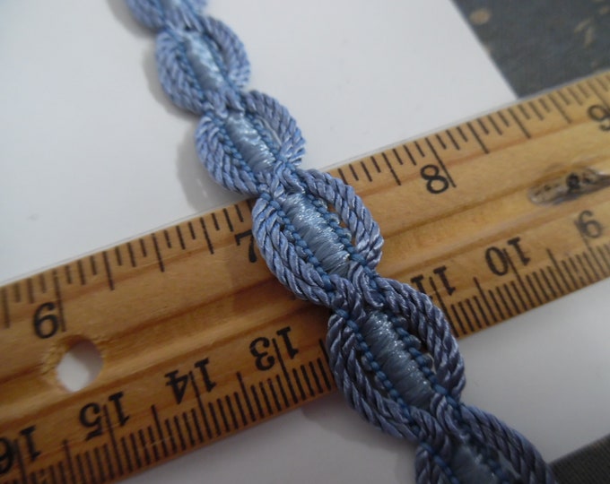 Vintage Fancy Rope Braid~French Blue~1/2"Wide~By The Yard~100% Rayon