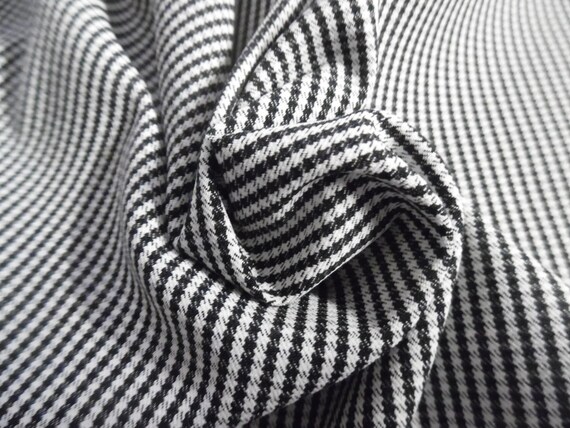 Light Weight Wool Blend Suiting~Tiny Houndstooth~Black/White~12"x28"~Doll Fabric